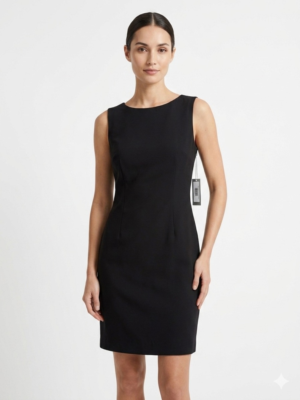 AB Studio Black Sleeveless Sheath Dress